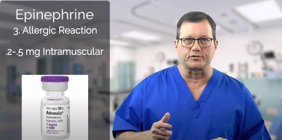 1:1000 epinephrine concentration for anaphylaxis.