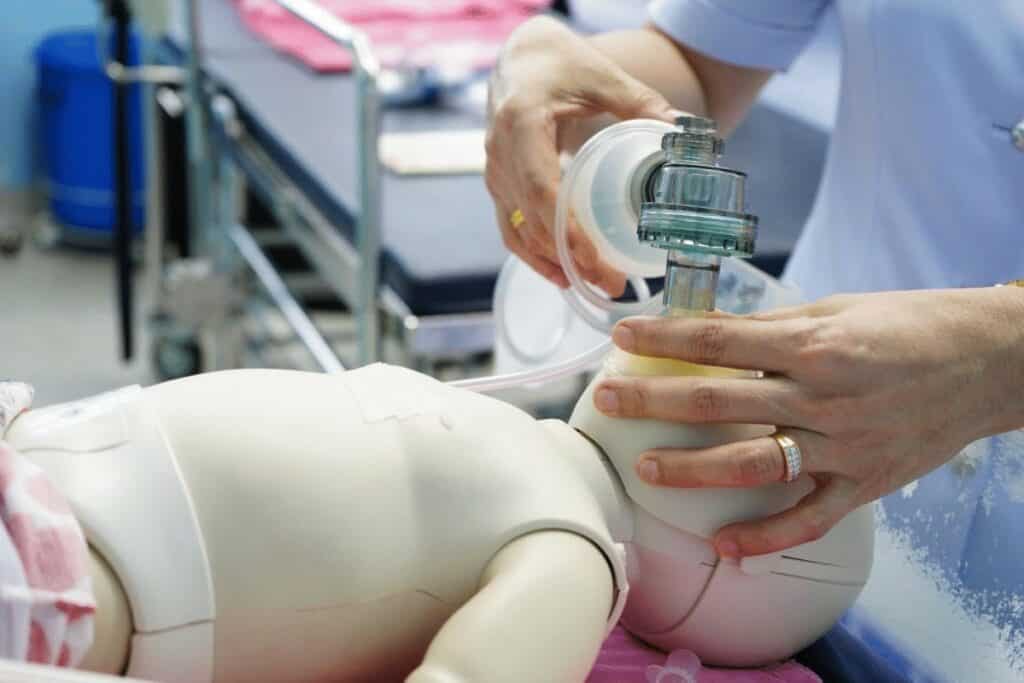  “Positive pressure ventilation provides respiratory support if baby gasping or apneic.”