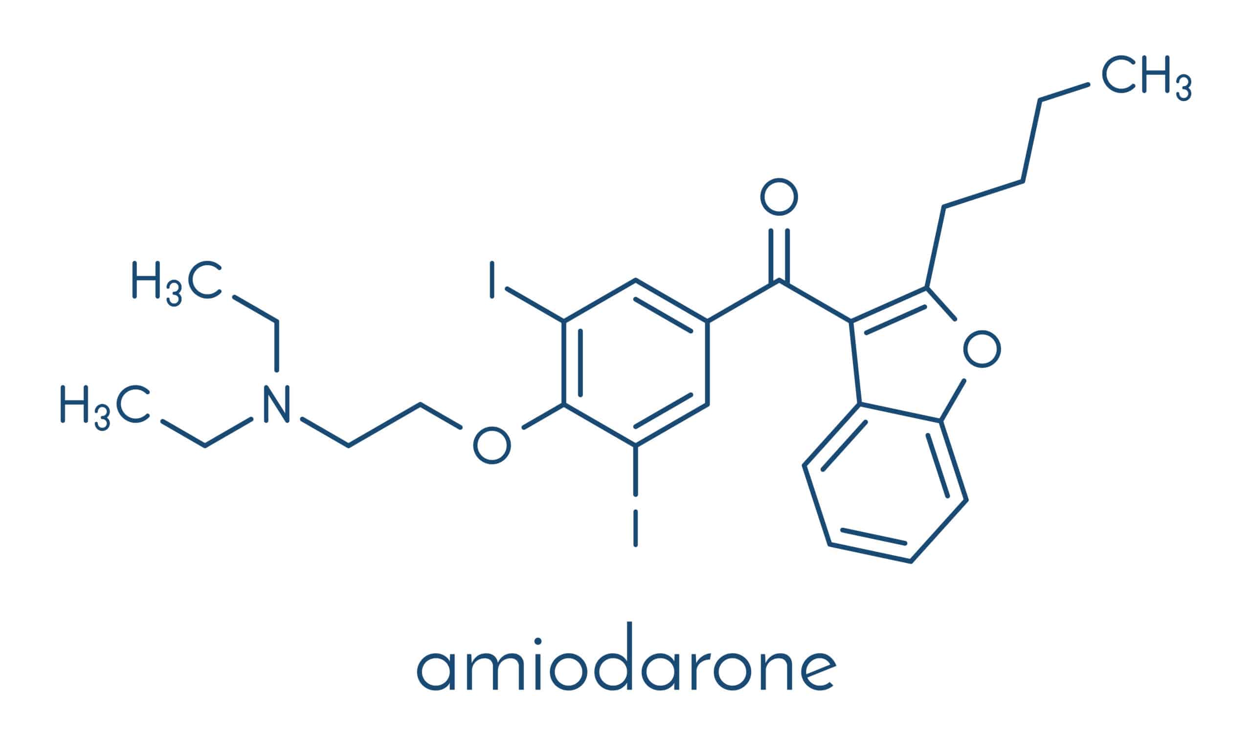 Amiodarone: Structural formula.