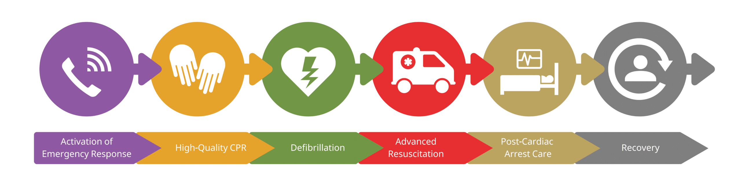 OHCA Chain of Survival - flow chart.