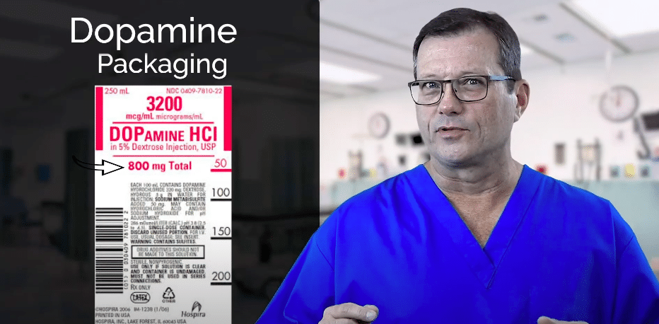 Dopamine concentration 3200 mcg/mL.
