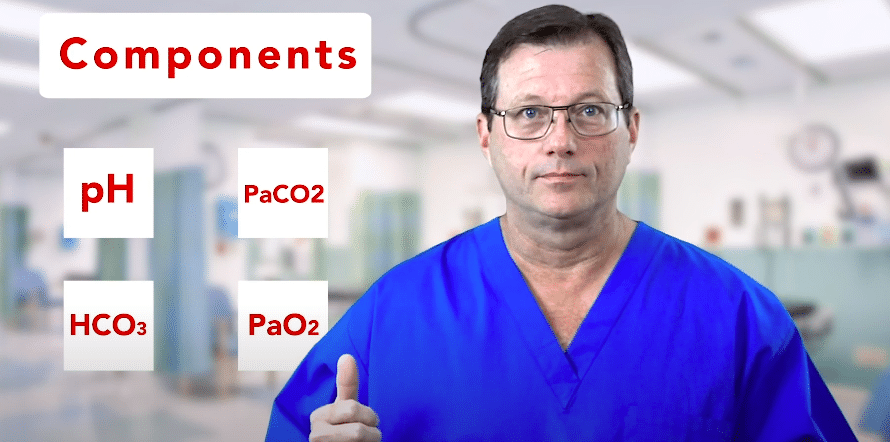 Four key components of arterial blood gas.