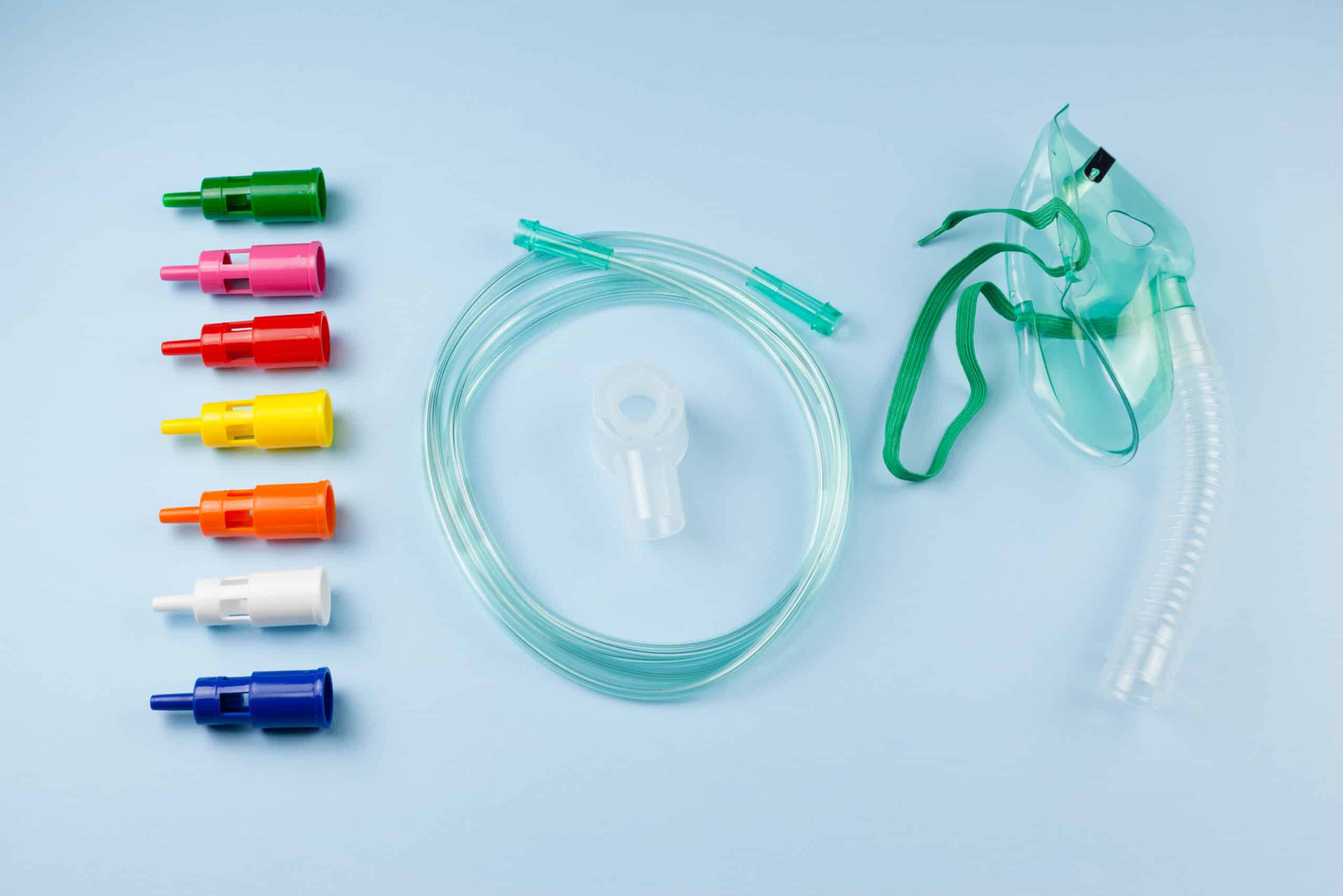 The Venturi mask - Oxygen delivery device.