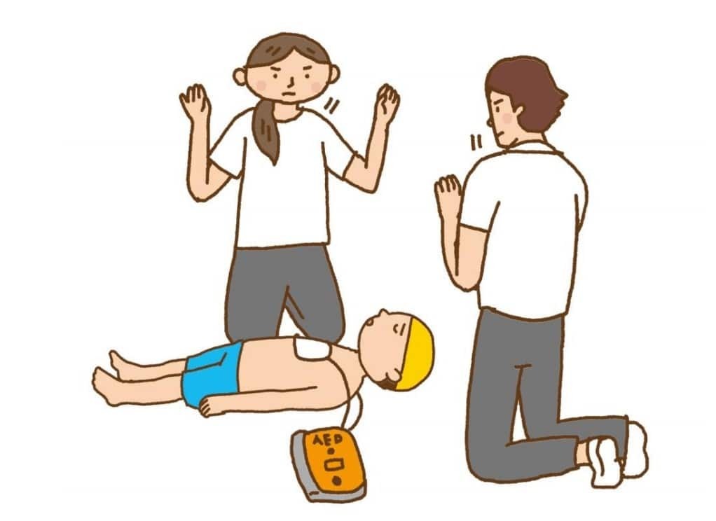 “Rescuers administer shocks per algorithm directives.”