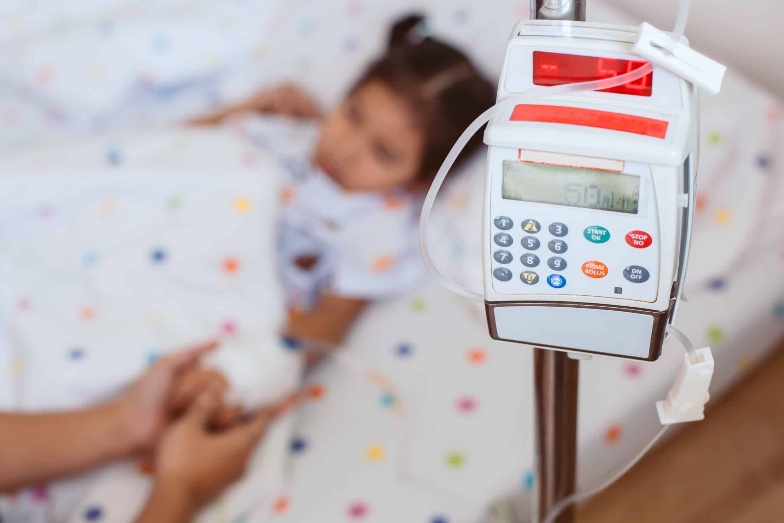 Child receives IV fluids.