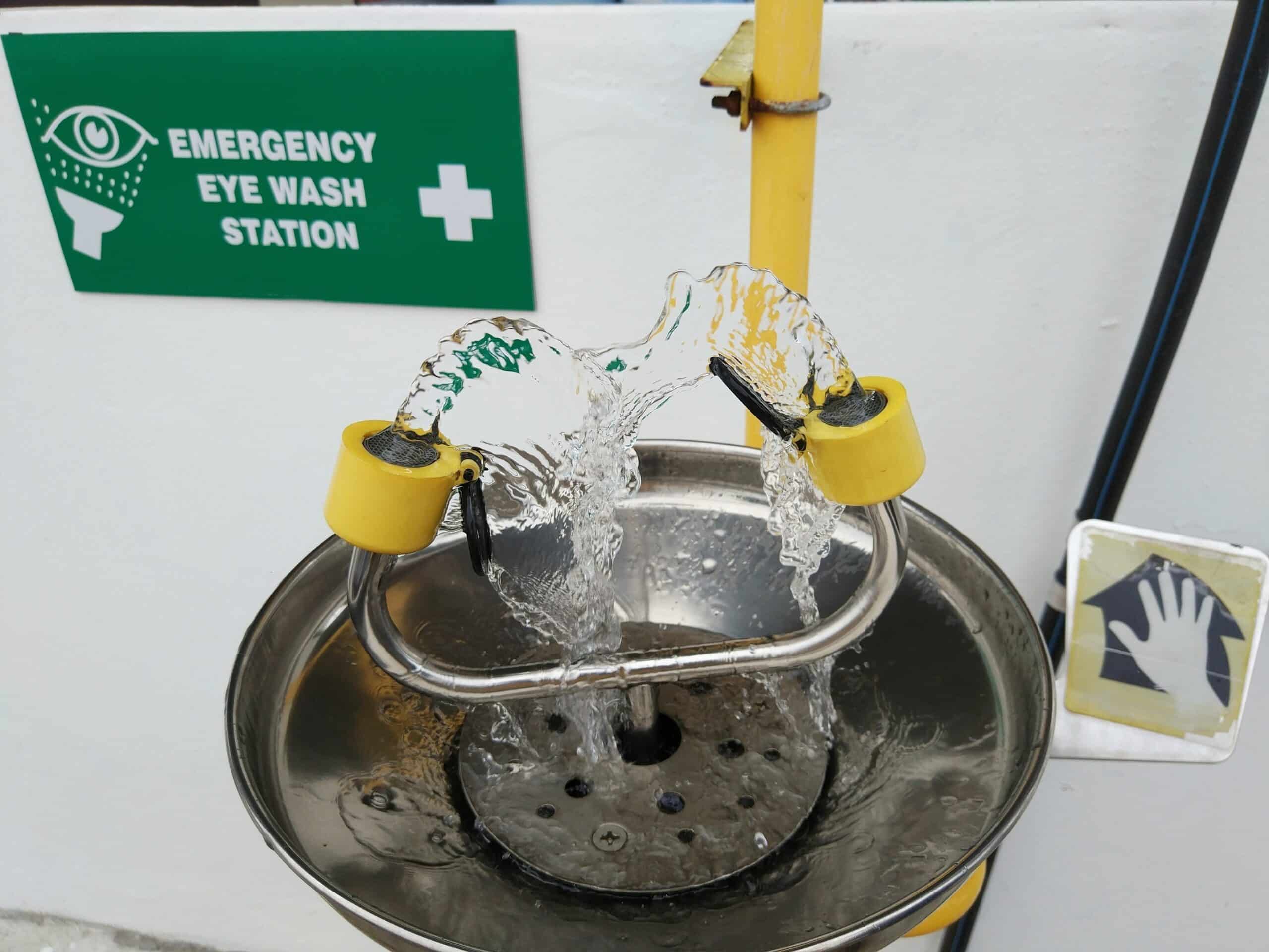 Eye wash station.