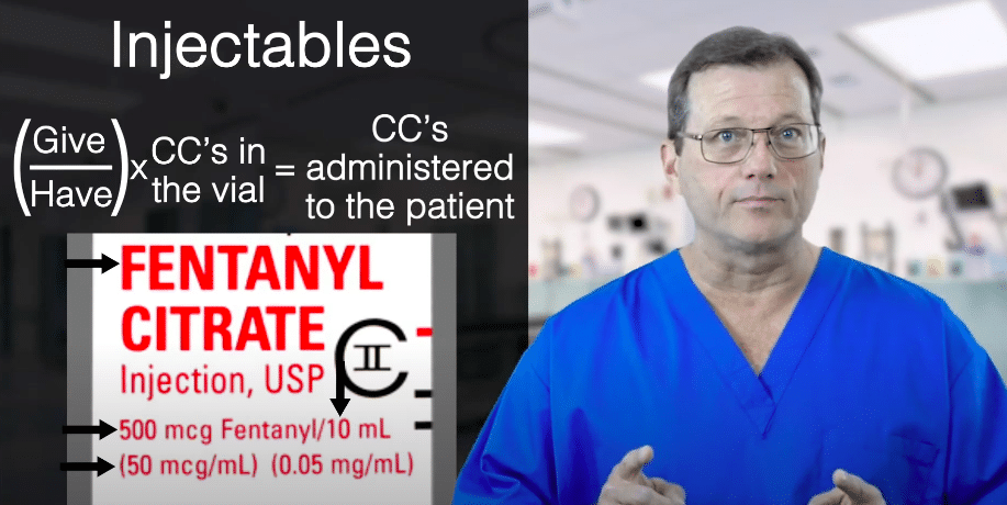 Calculation information on a medication label.