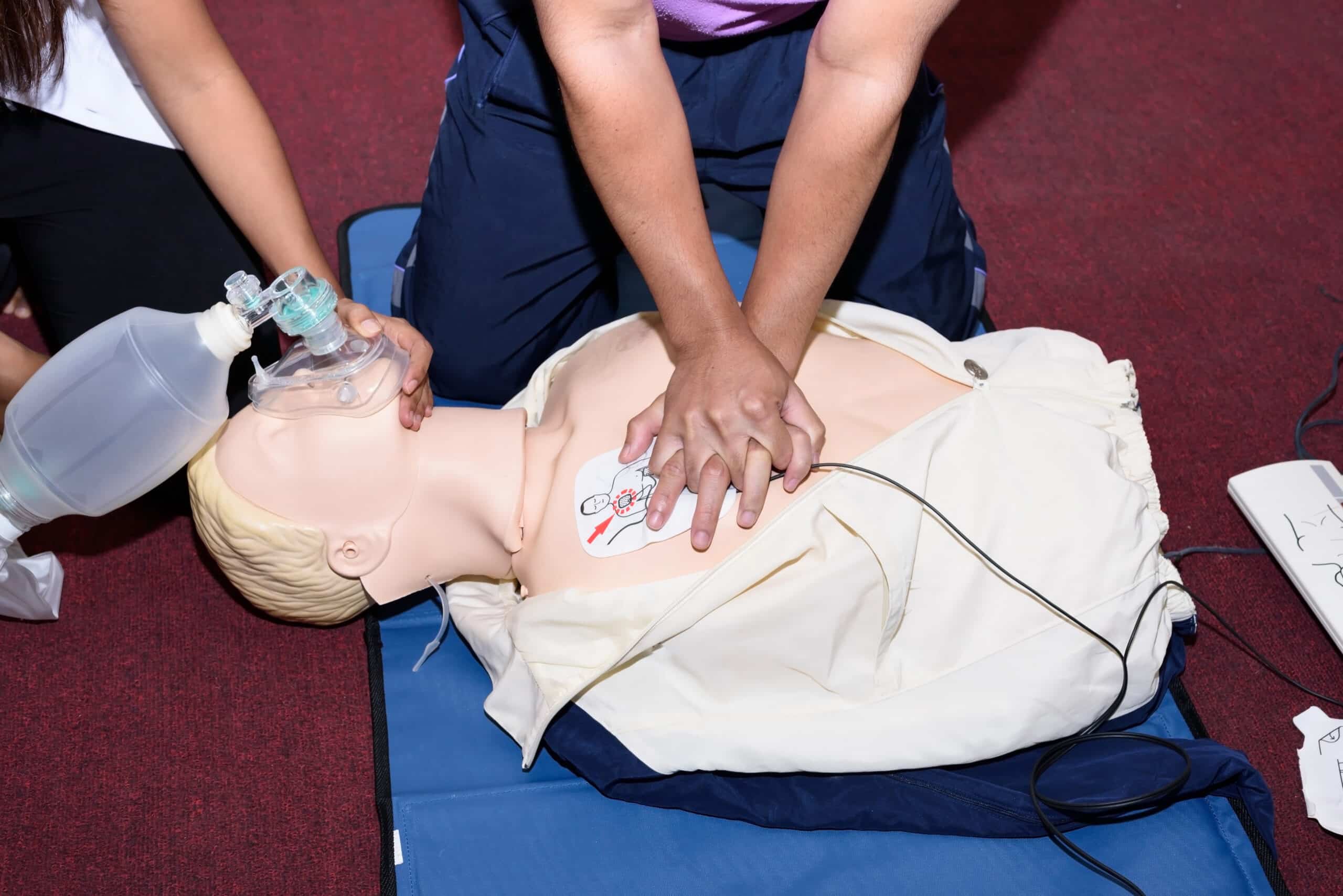 Conventional CPR with AED.