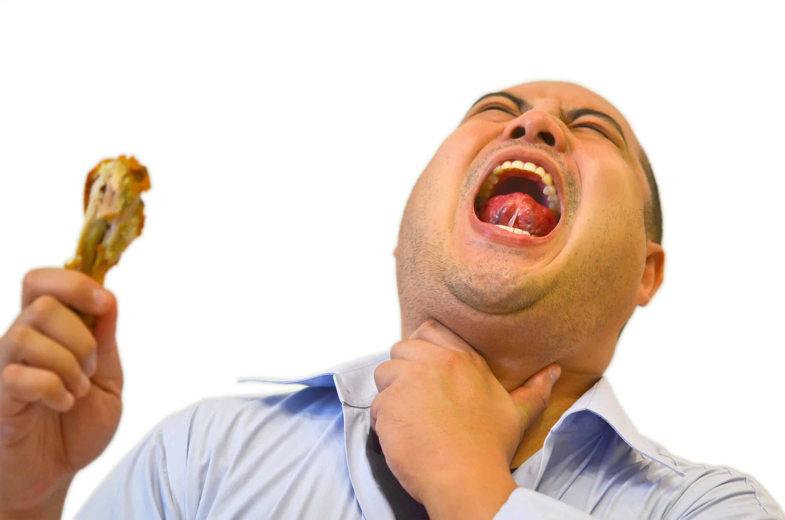 Universal sign of choking.