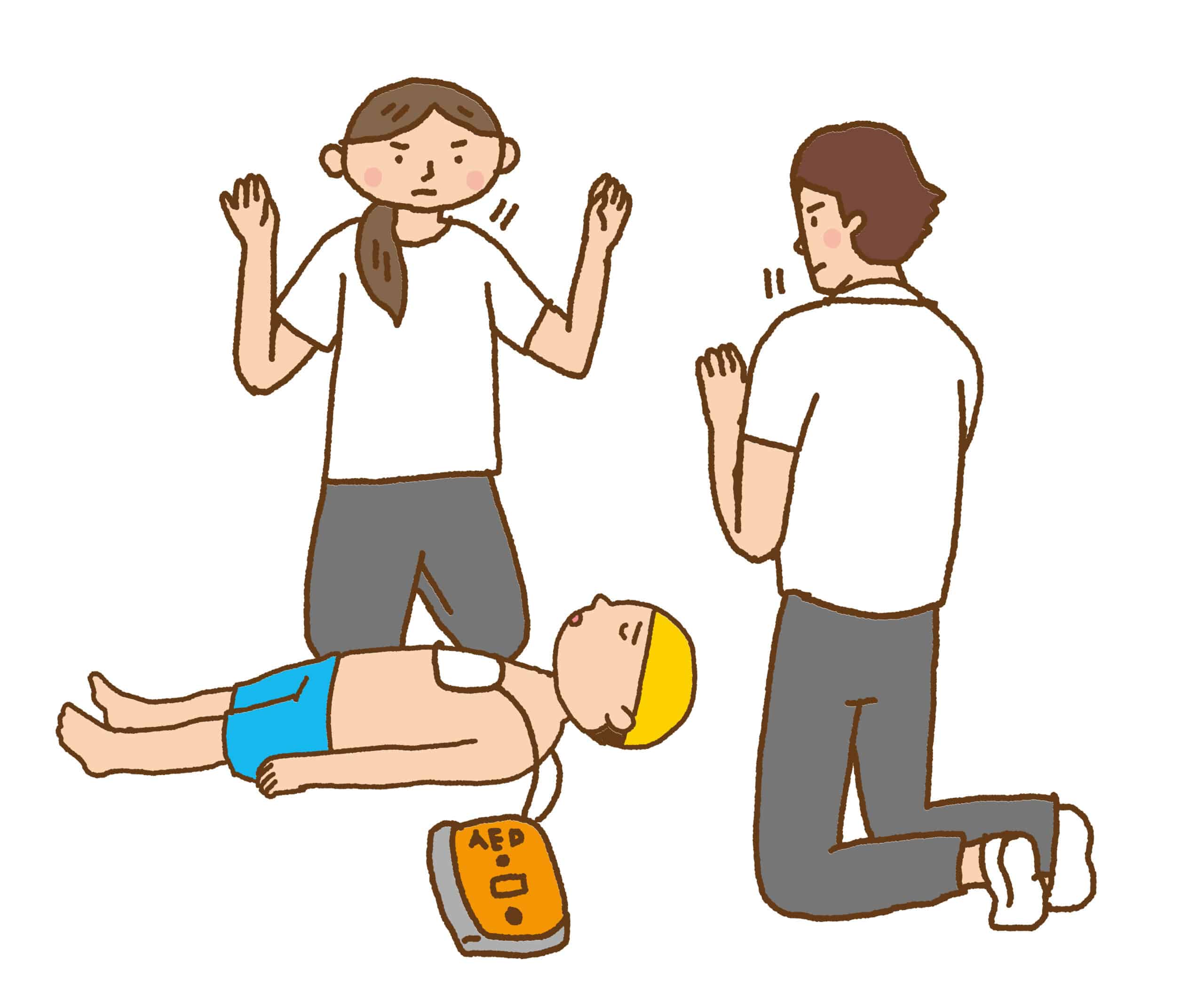 Rescuers administer shocks per algorithm directives.