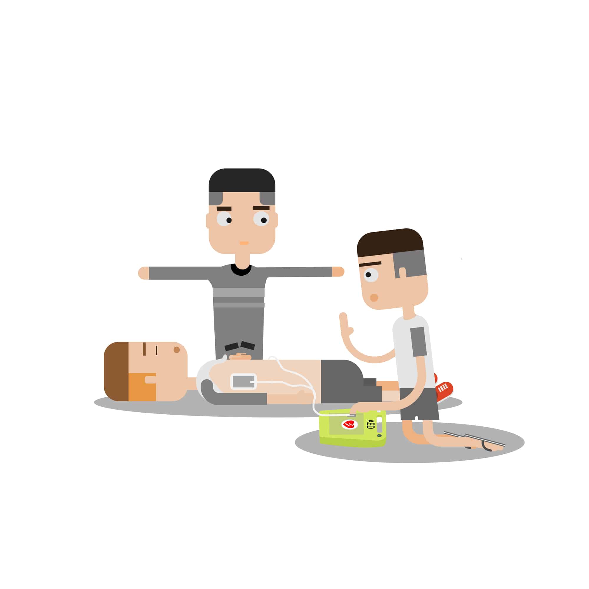 Team members should stand clear prior to shock delivery.