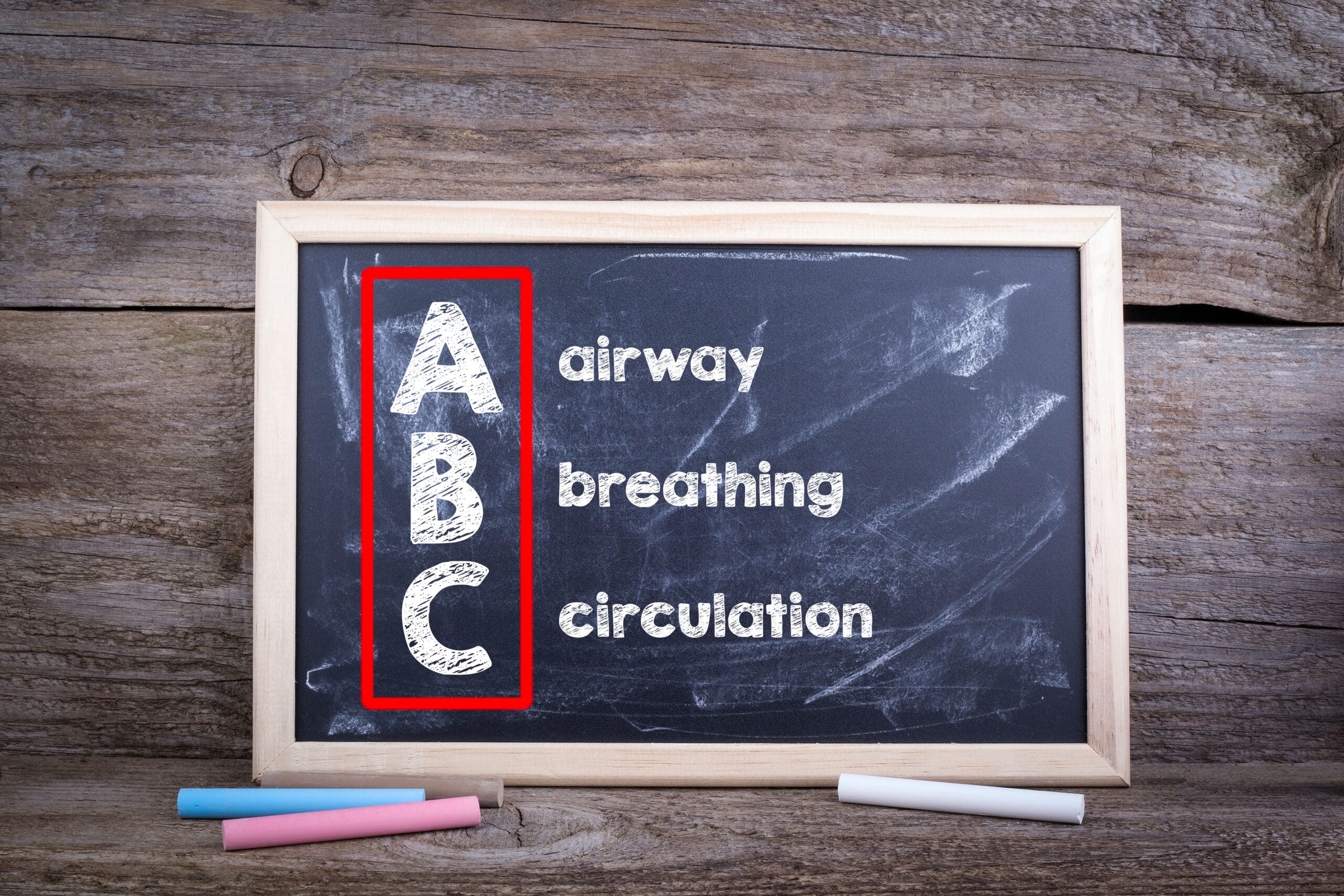 Airway, breathing, and circulation are the ABCs.