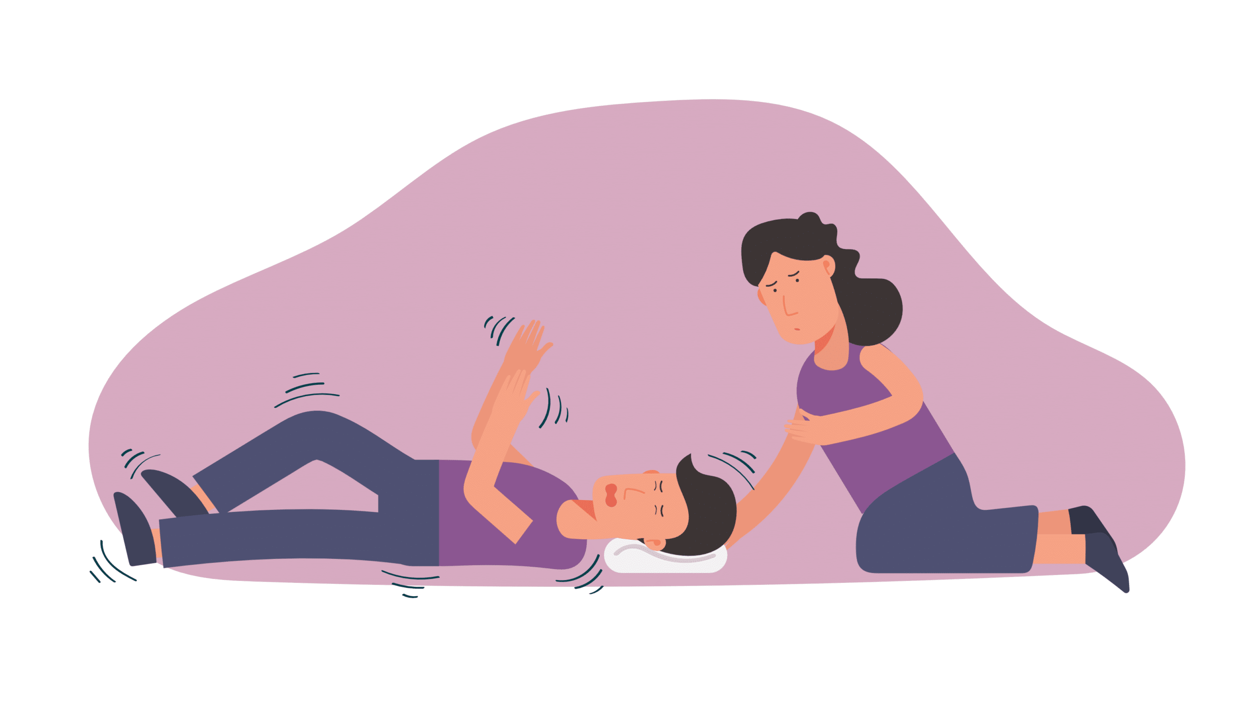 Rescuer uses cushion to protect seizure patient’s head.