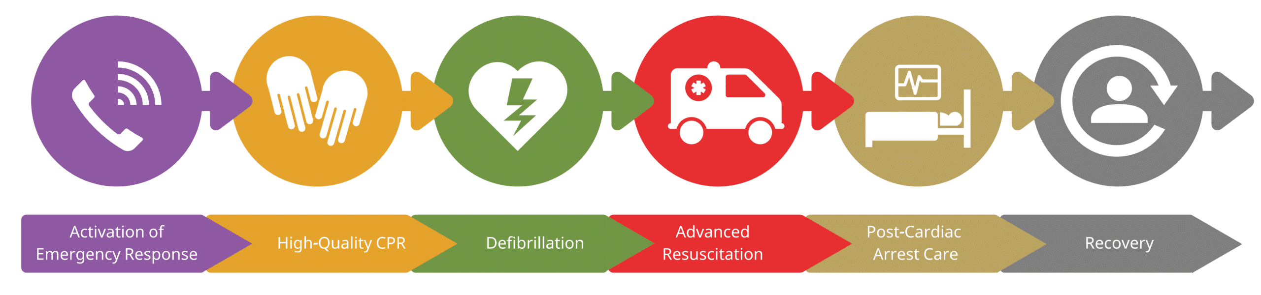 Out-of-hospital cardiac arrest adult chain of survival.