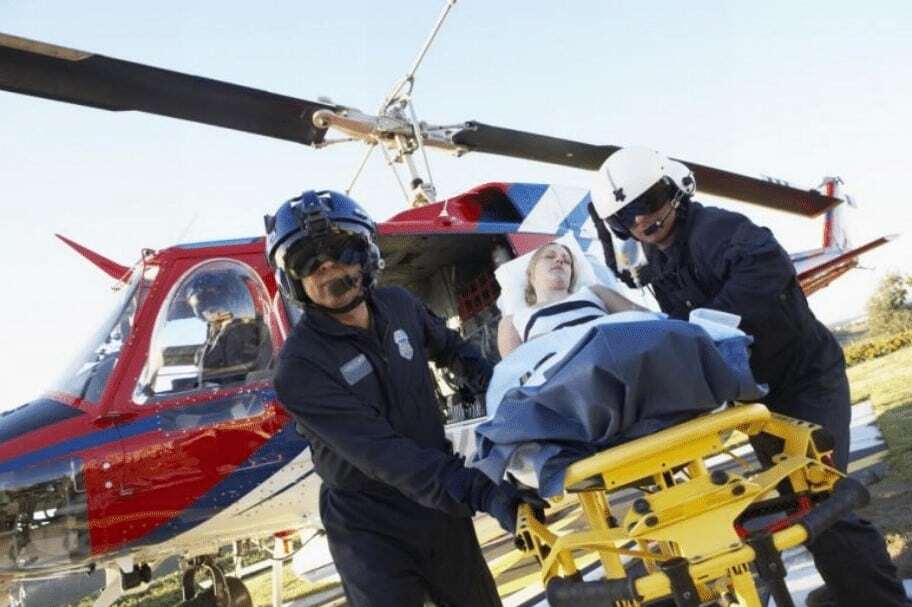  “Helicopters efficiently airlift patients.”