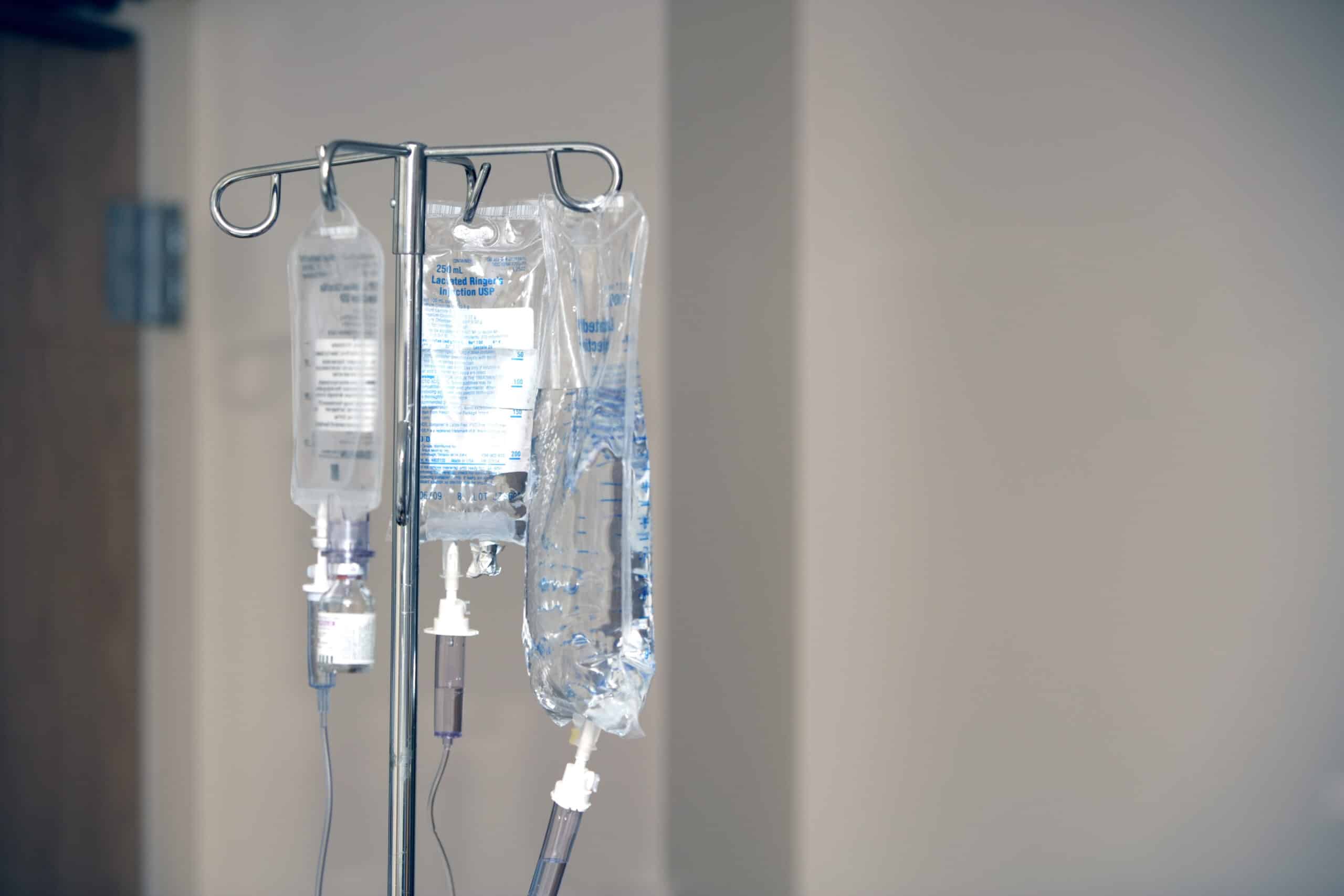 IV unit for fluid replacement.