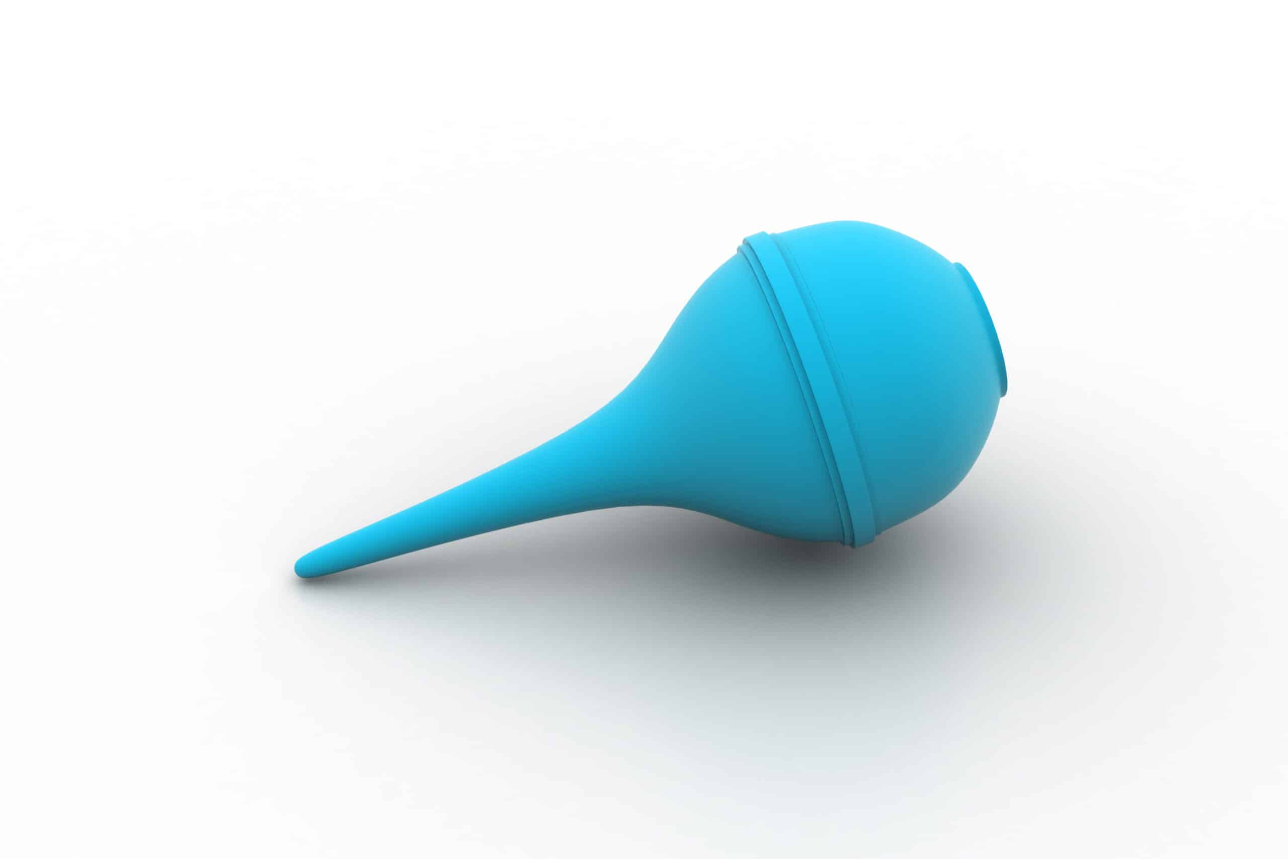 Blue bulb syringe.