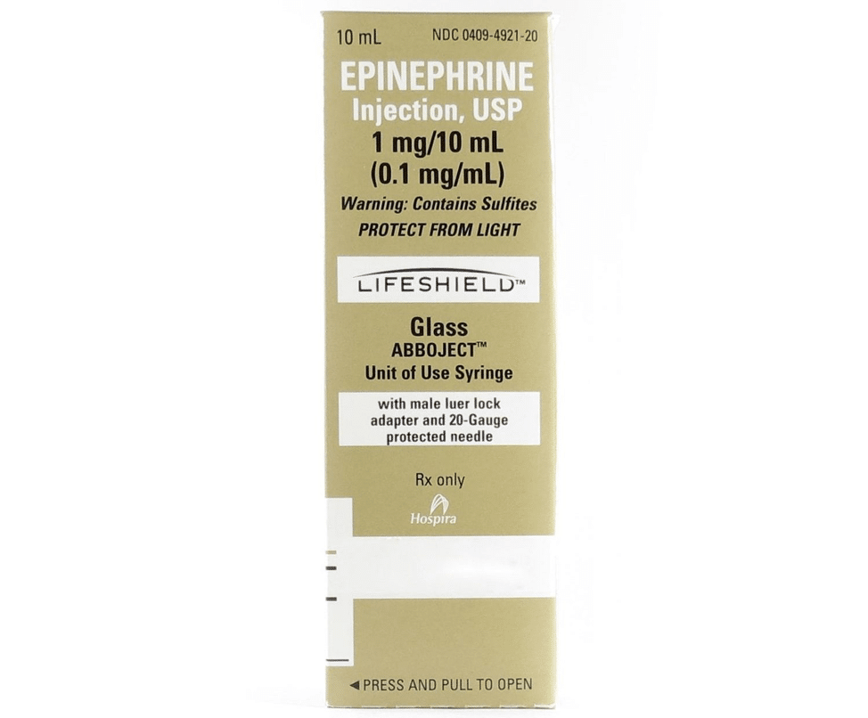 Epinephrine label.