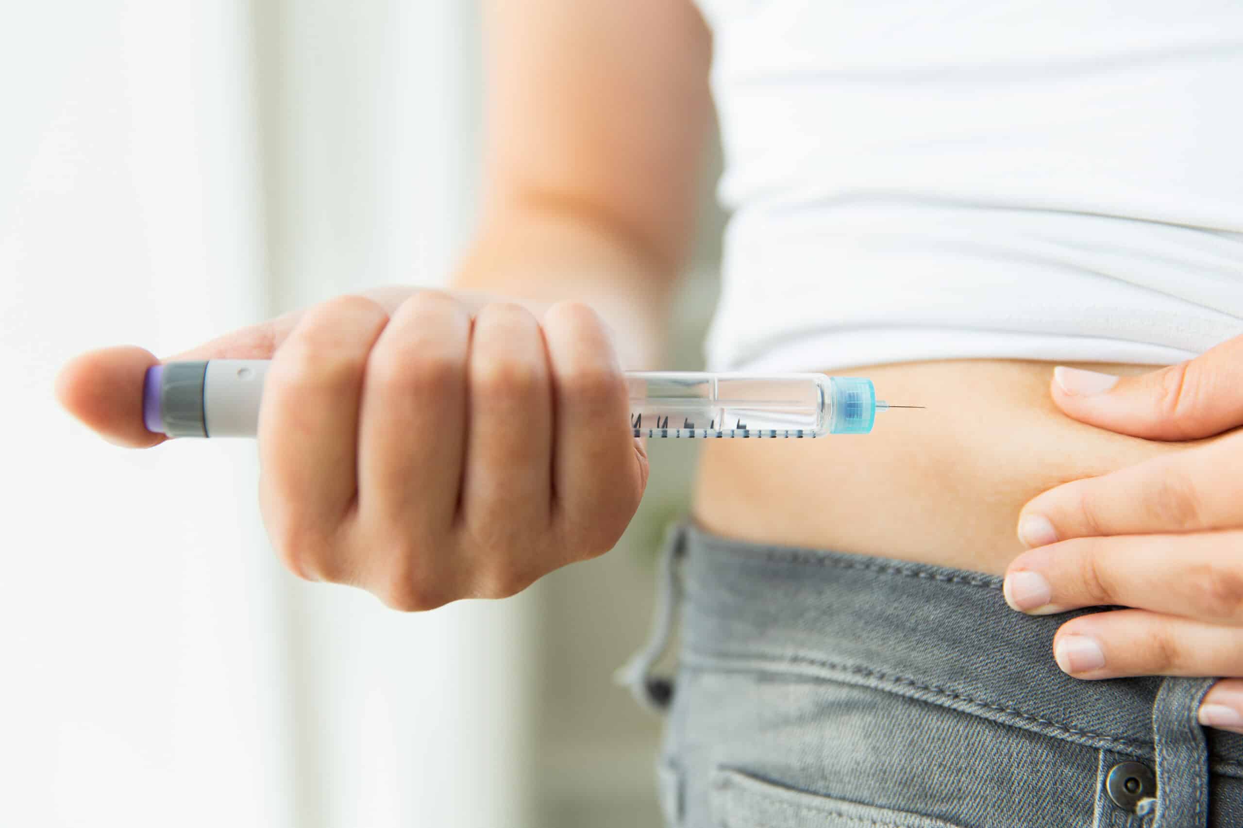 A subcutaneous dose of insulin lowers the blood sugar level